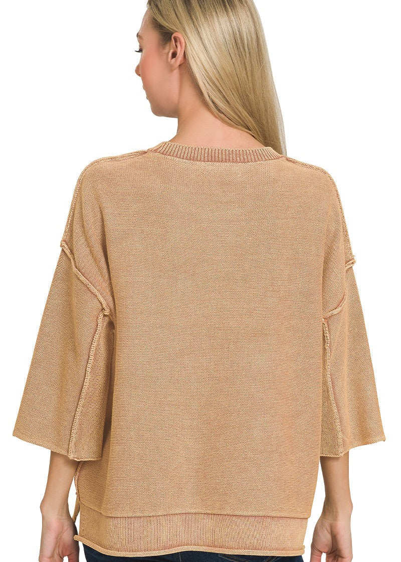 Washed Sweater Top
