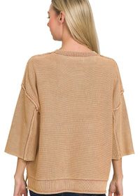 Washed Sweater Top