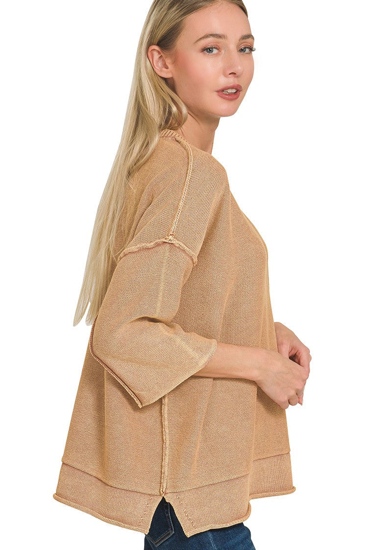 Washed Sweater Top