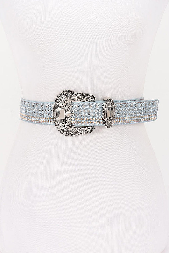 Denim Western Studded Belt