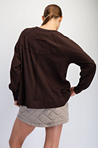 Oversized Cotton Long Sleeve Top