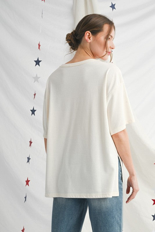 Red White & Bows Top