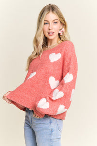 Lovely Hearts Crop Sweater