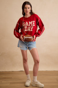 Contrast Stitched Gameday Sweater