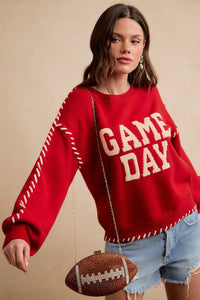 Contrast Stitched Gameday Sweater
