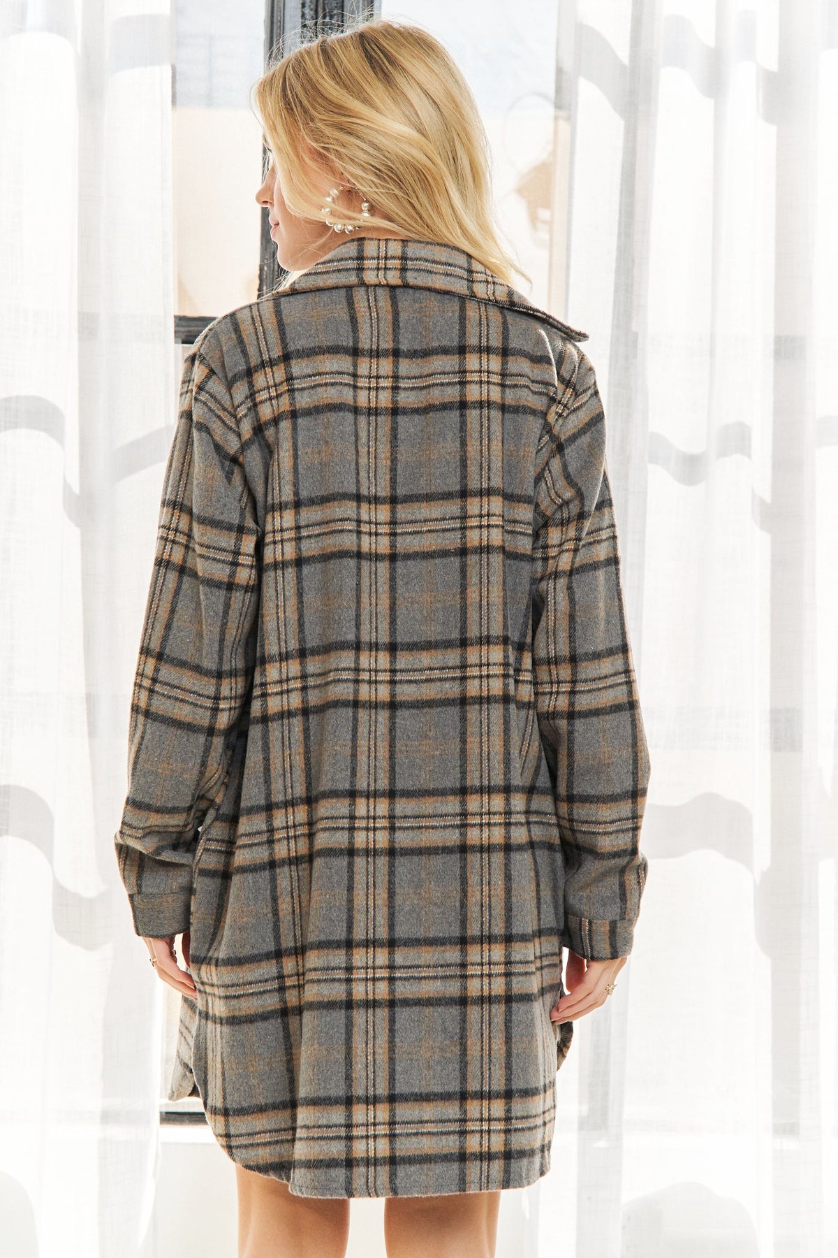 Button Down Flannel Shacket