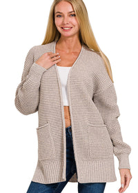 Waffle Open Cardi Sweater