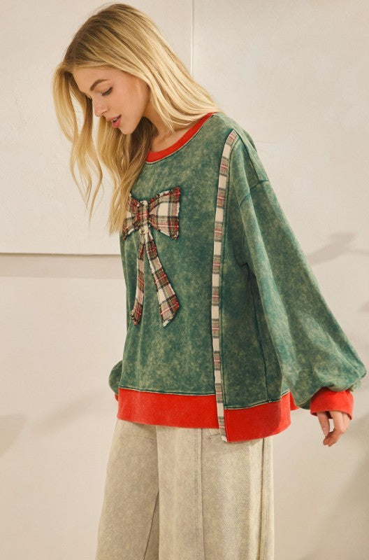 Holiday Bow Pullover