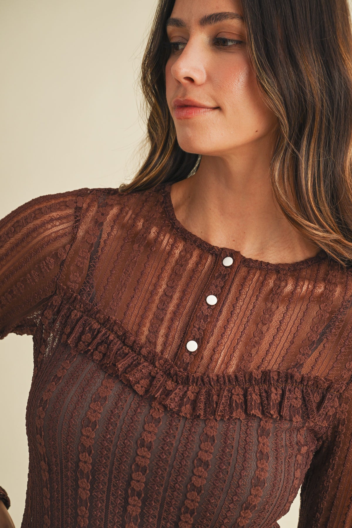 Vintage Lace Ruffle Top