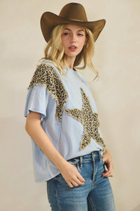Retro Leopard Star Top