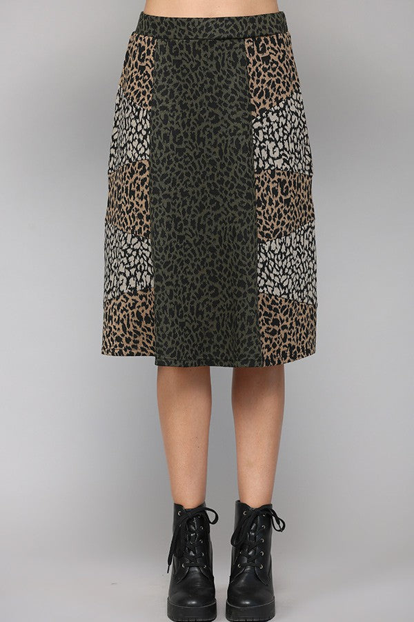 Leopard Print Business Skirt