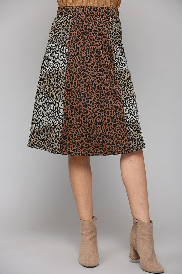 Leopard Print Business Skirt