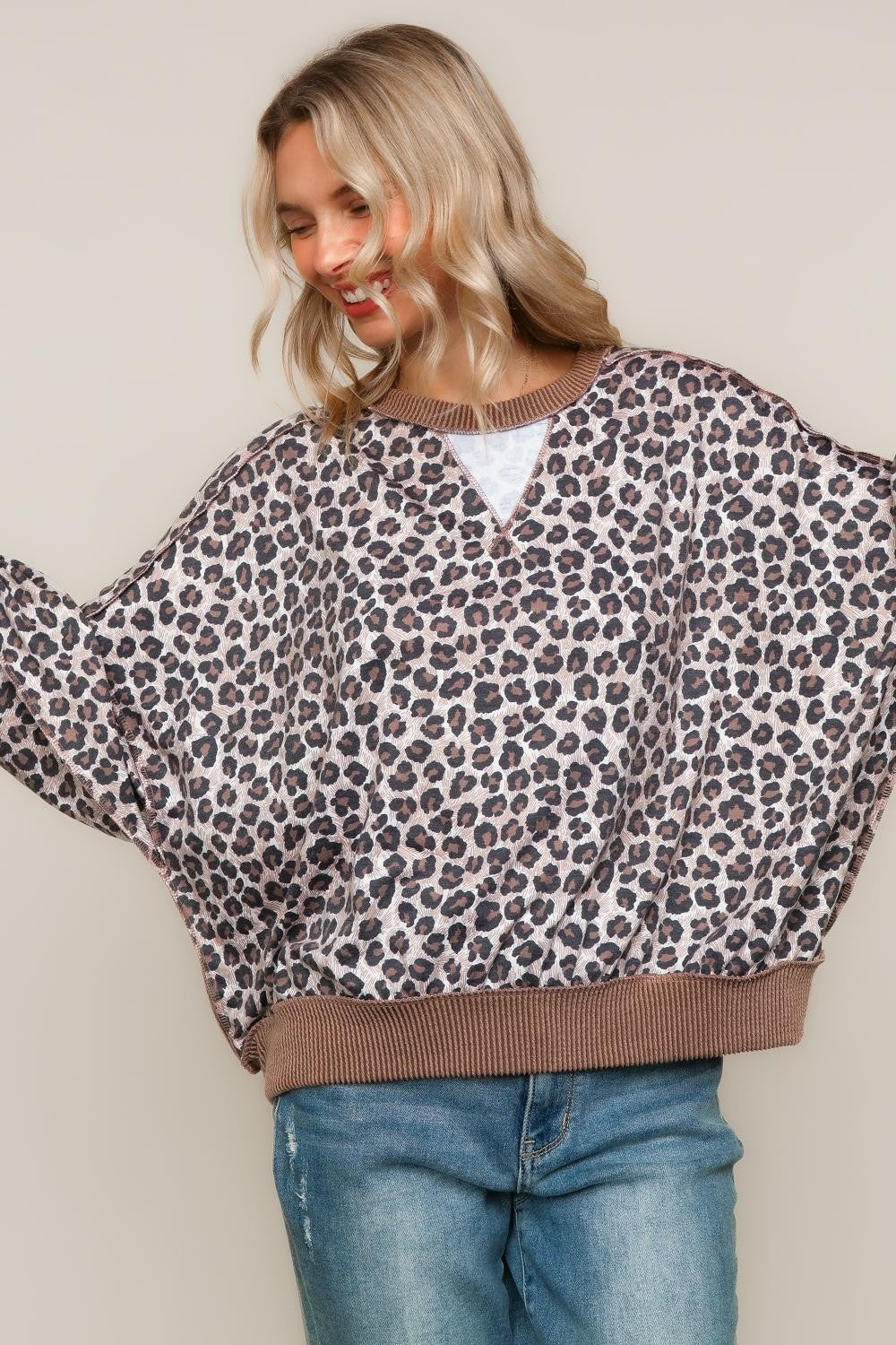 Leopard Print Pullover Top