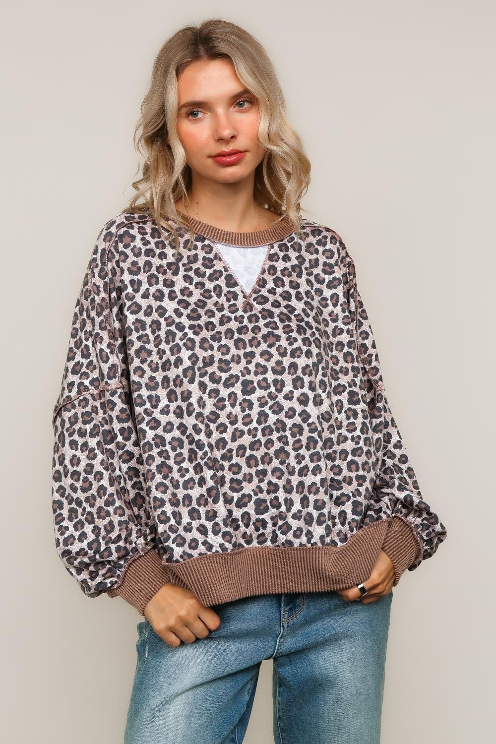 Leopard Print Pullover Top