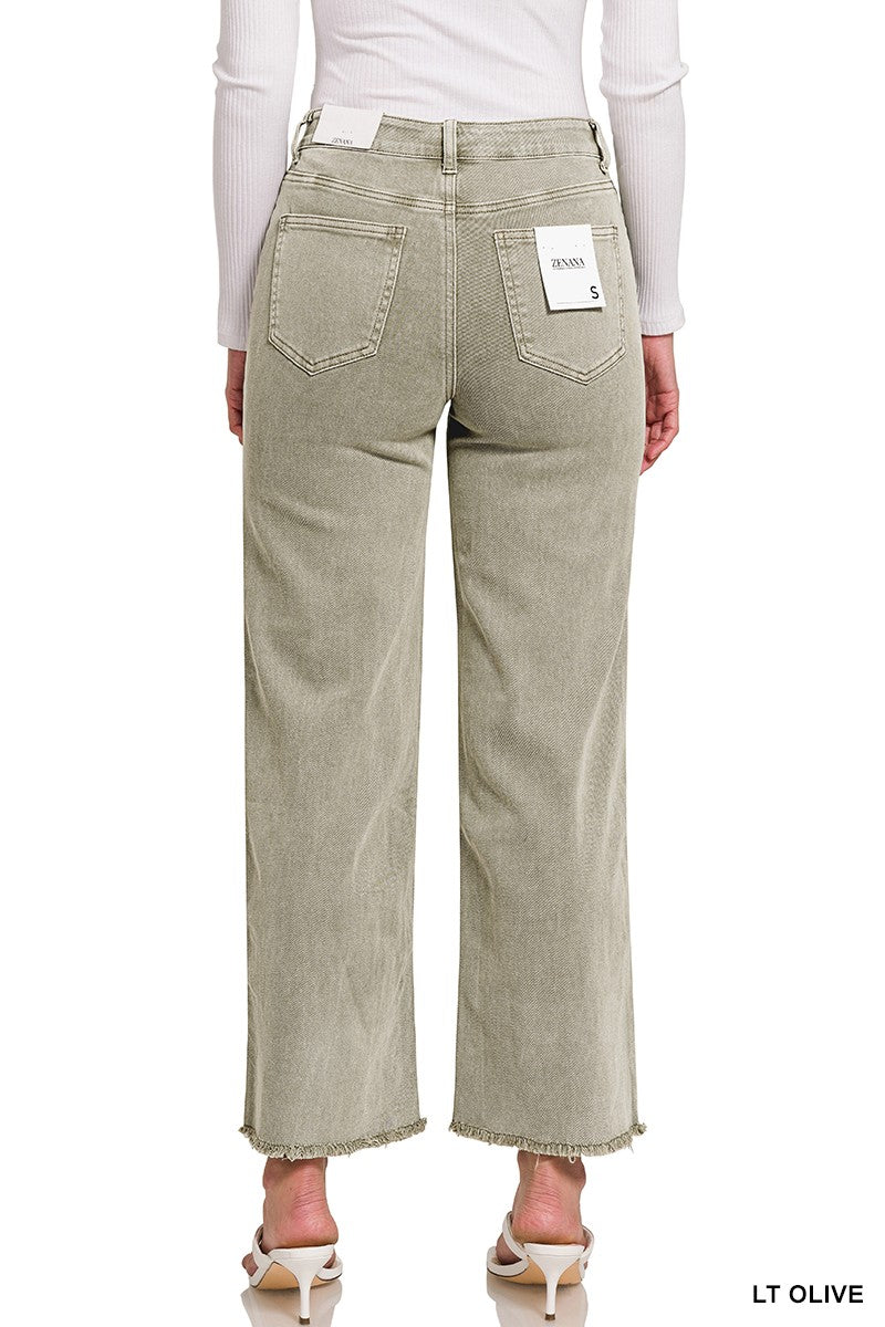 Acid Washed Wide Leg Pants