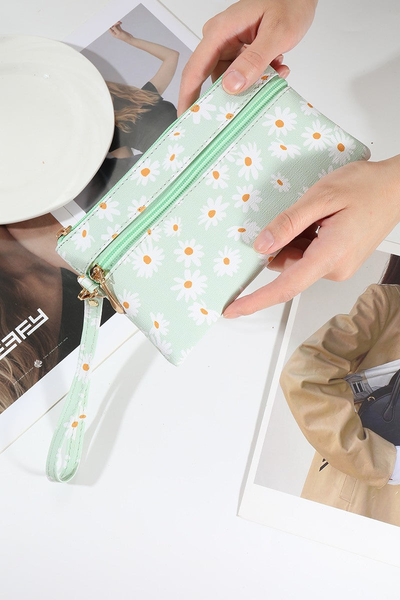 Daisy Wristlet Bag