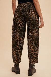 Leopard Print Barrel Pants