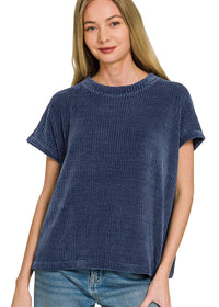 Chenille Waffle Sweater Top