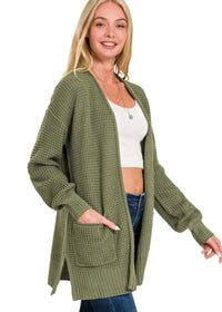 Waffle Open Cardi Sweater