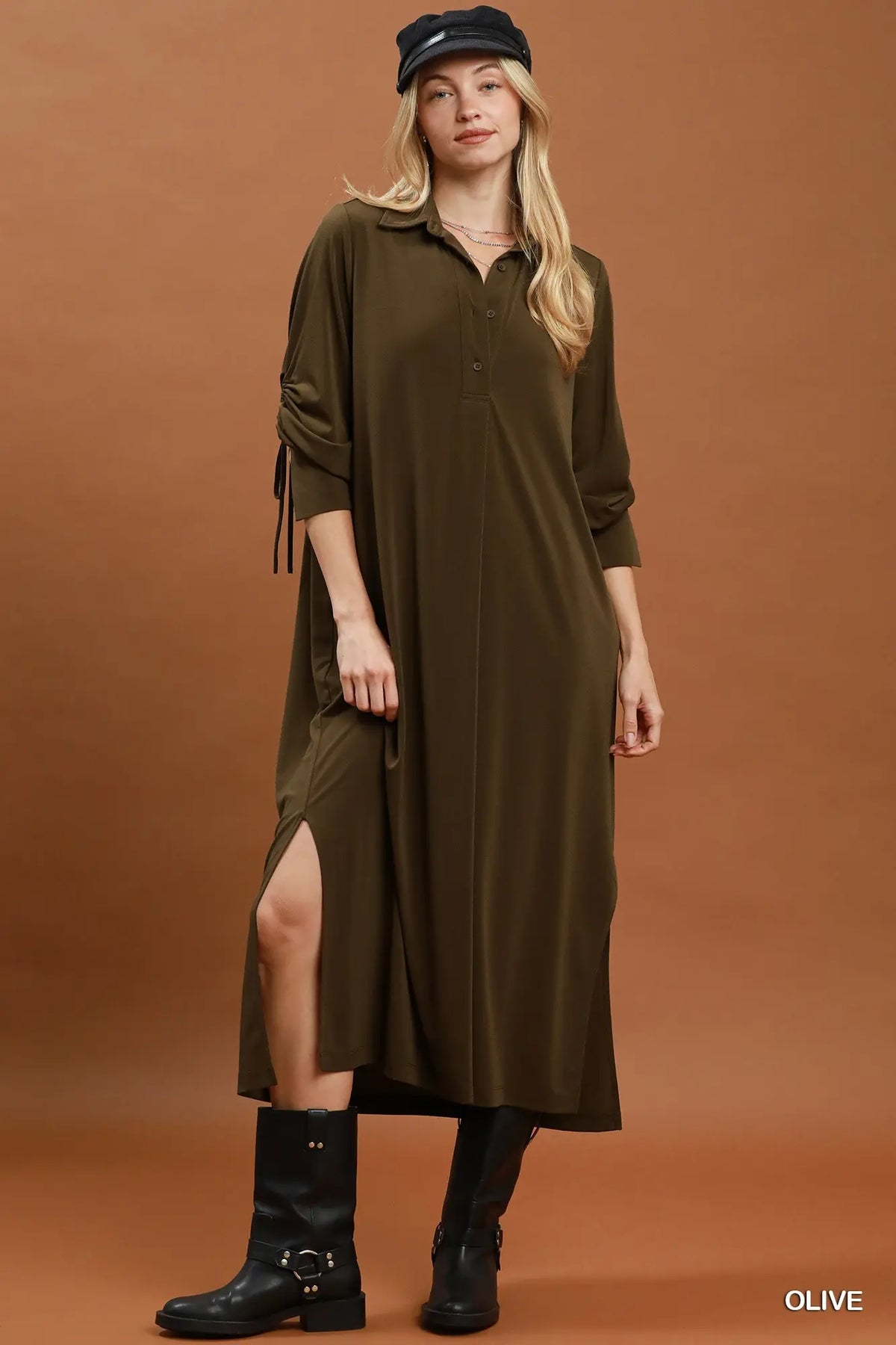 Button Front Maxi Dress