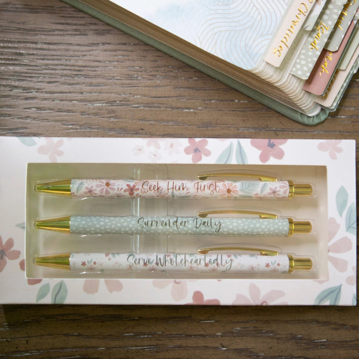 Floral Bible Study Pen Set