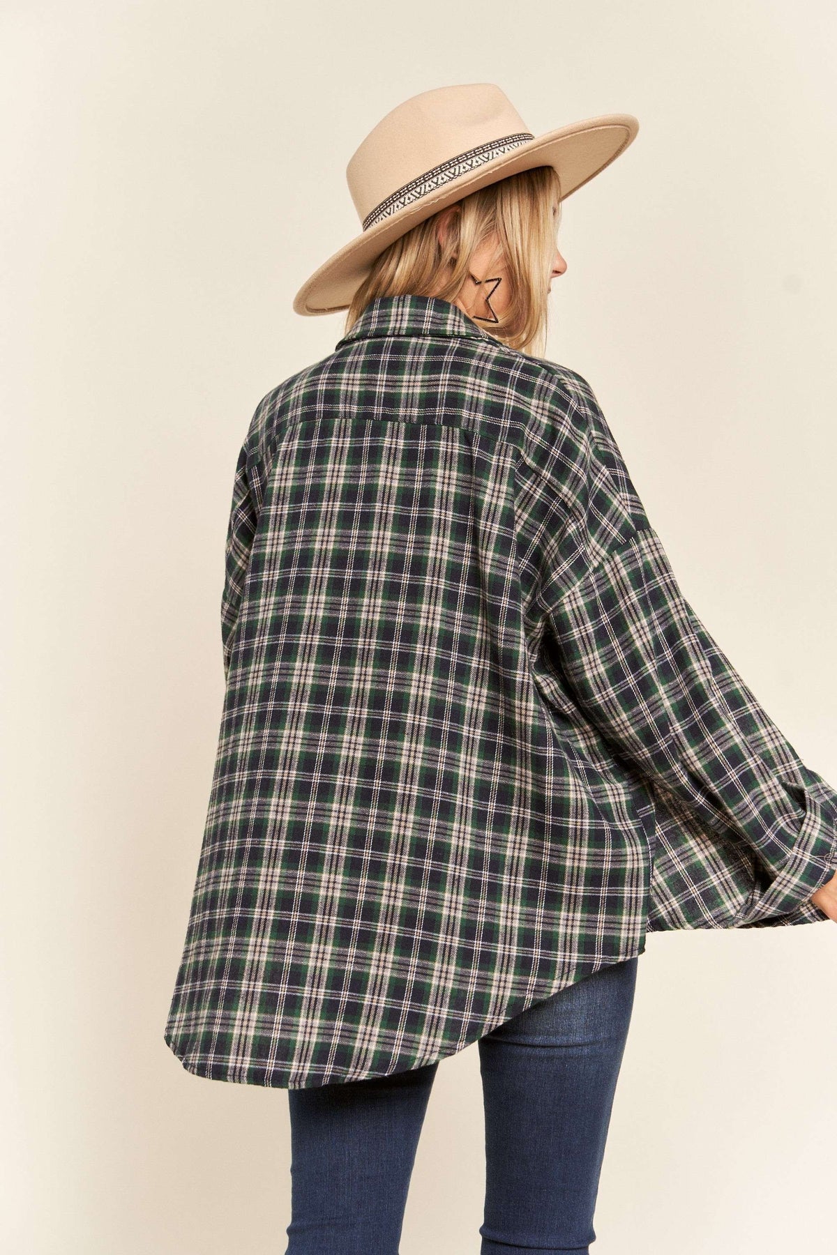Button Down Plaid Top