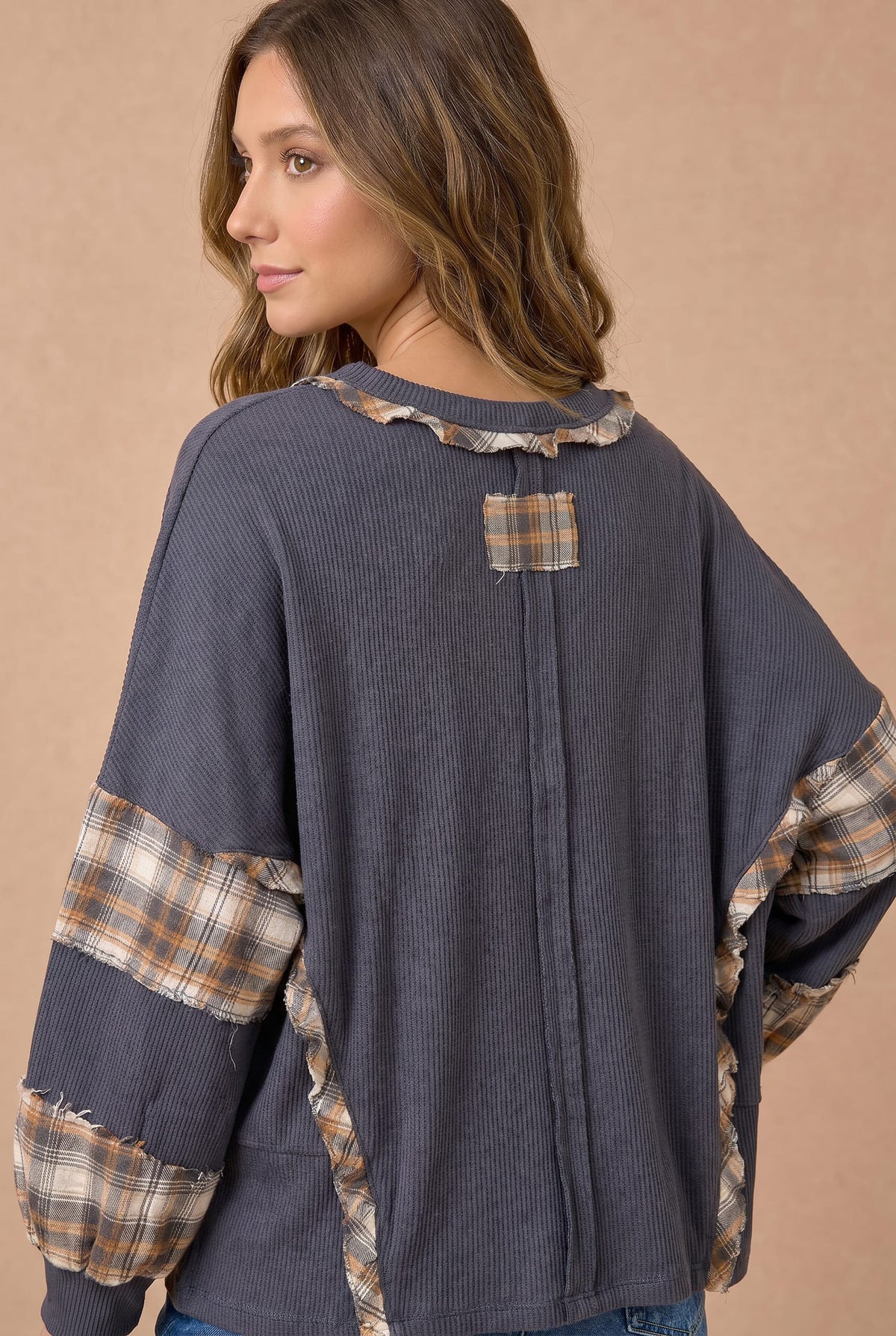 Plaid Sleeve Top