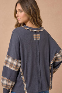 Plaid Sleeve Top