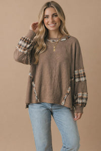 Plaid Sleeve Top
