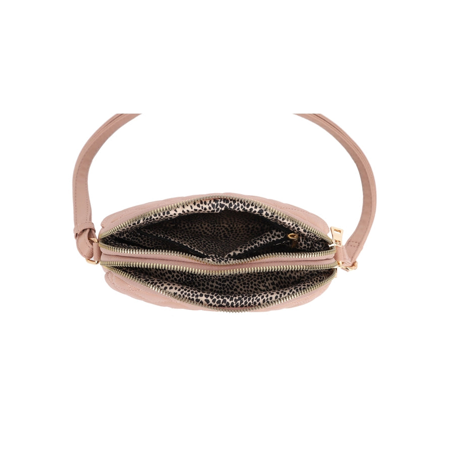 Quilted Flower Crossbody Bag