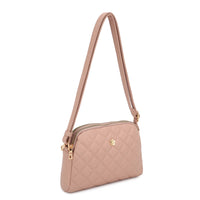 Quilted Flower Crossbody Bag