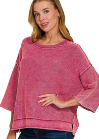 Washed Sweater Top
