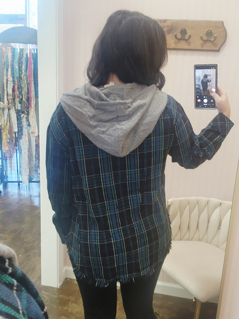 Plaid Hooded Shacket