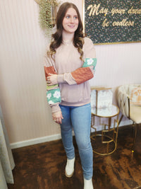 Contrast Sleeve Pullover