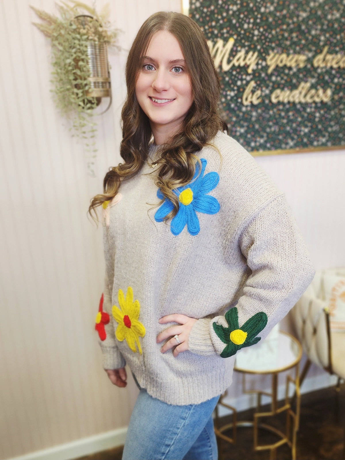 Chunky Flower Sweater