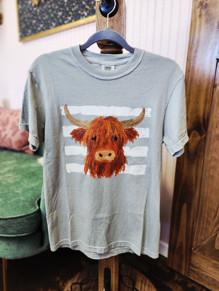 Watercolor Highland Cow Tee