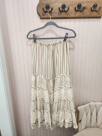 Mixed Print Vintage Chic Skirt