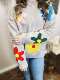 Chunky Flower Sweater