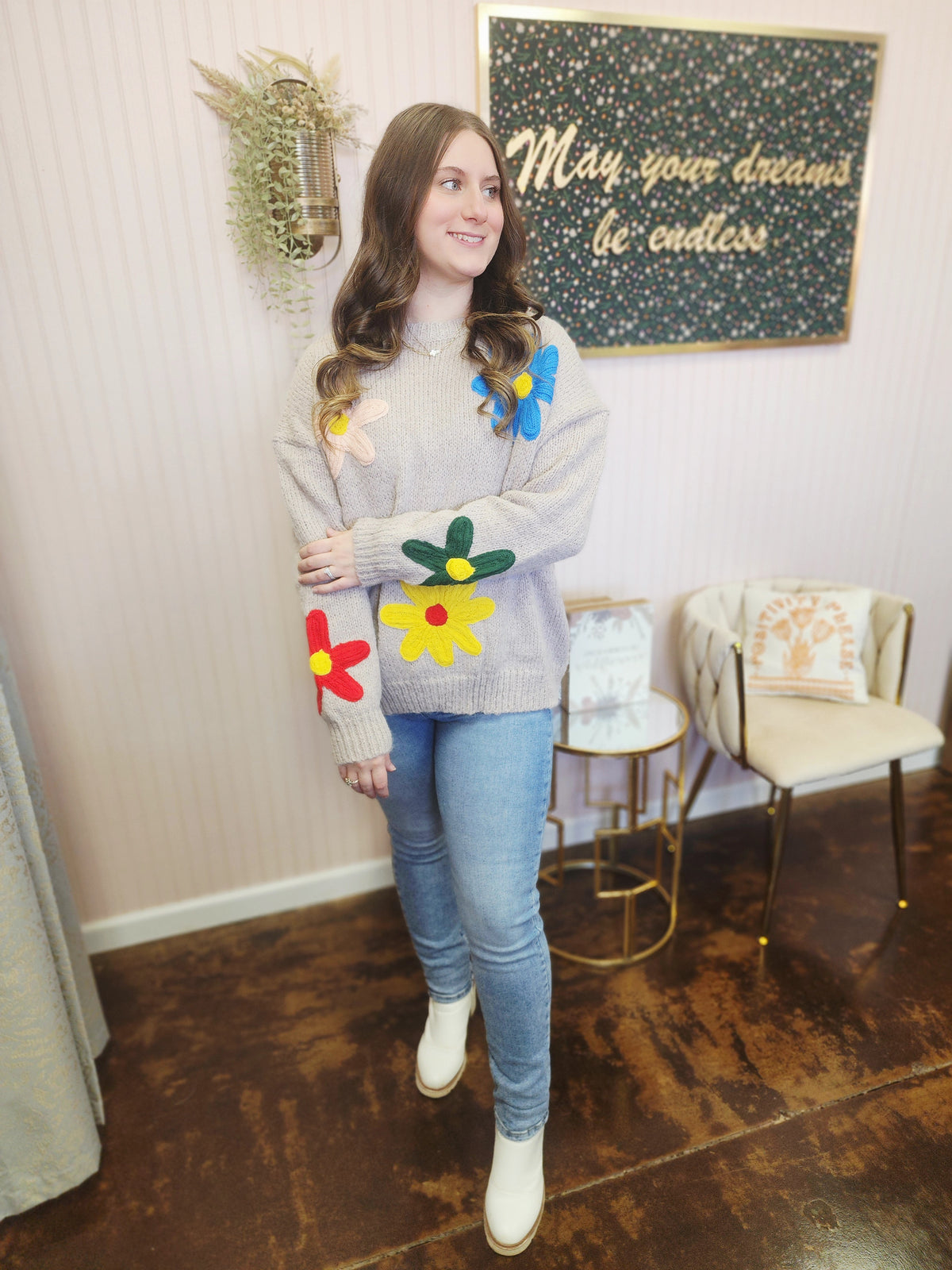 Chunky Flower Sweater