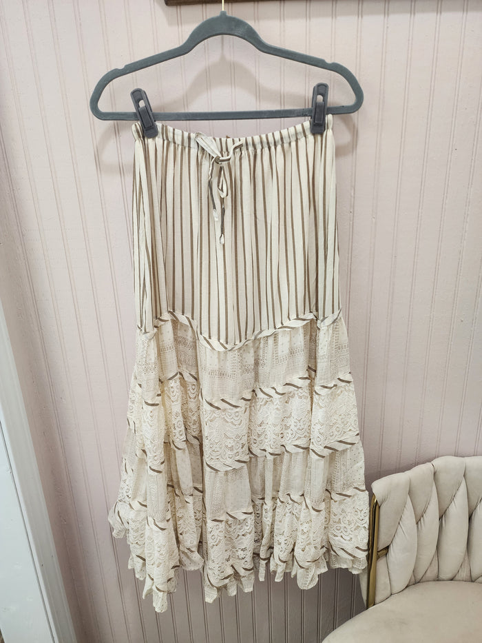 Mixed Print Vintage Chic Skirt