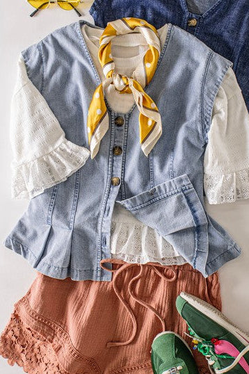 Washed Denim Vest