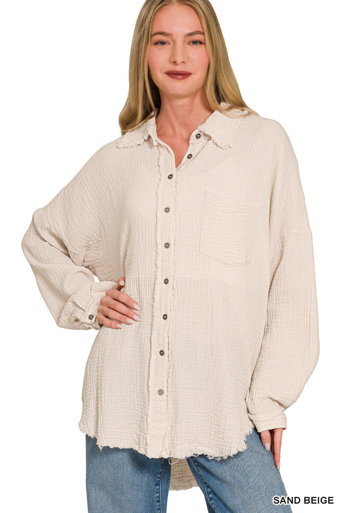Oversized Linen Top