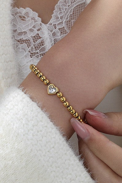 Tarnish Free Heart Bracelet