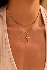 Tarnish Free Layered Cross Necklace