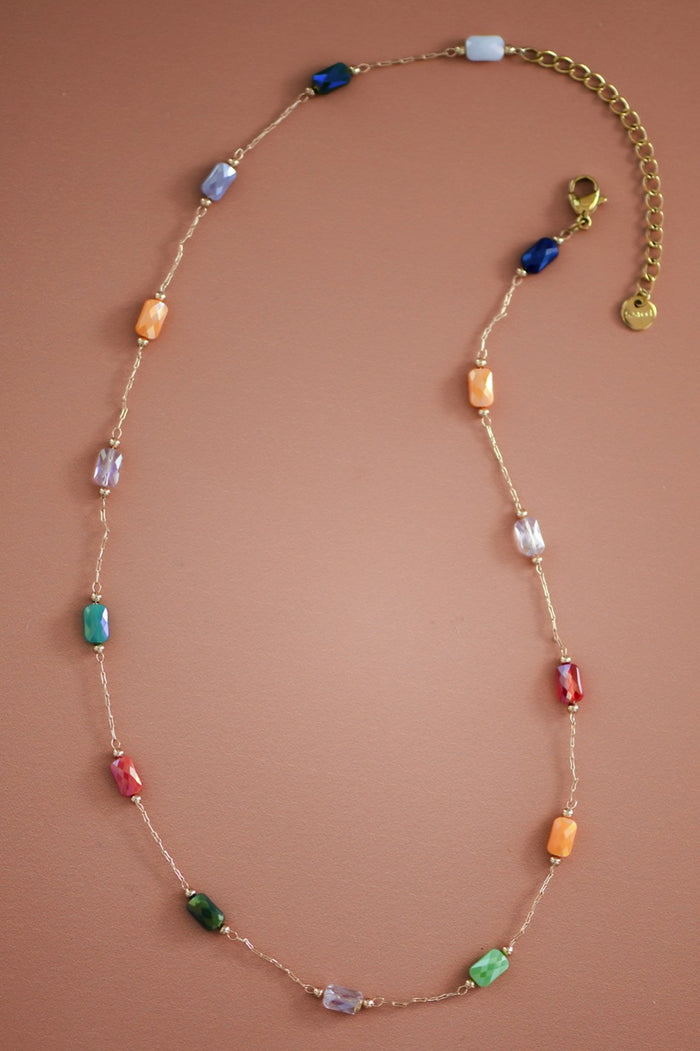 Tarnish Free Multi-Color Beaded Necklace