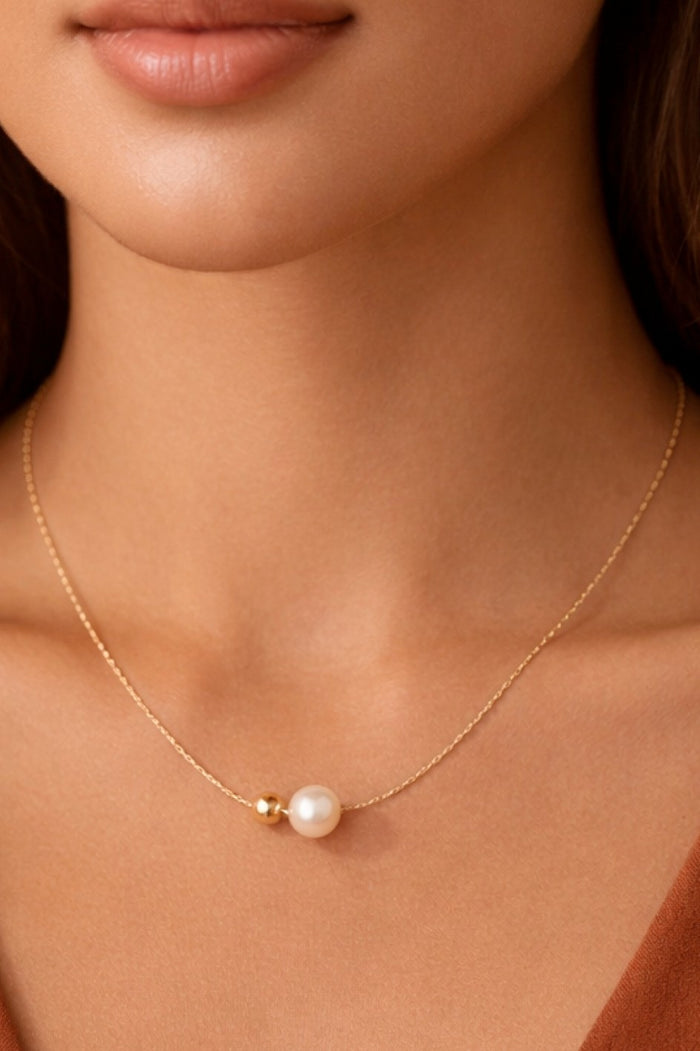 Tarnish Free Pearl Charm Necklace