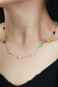 Tarnish Free Multi-Color Beaded Necklace