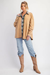Button Down Terry Shacket