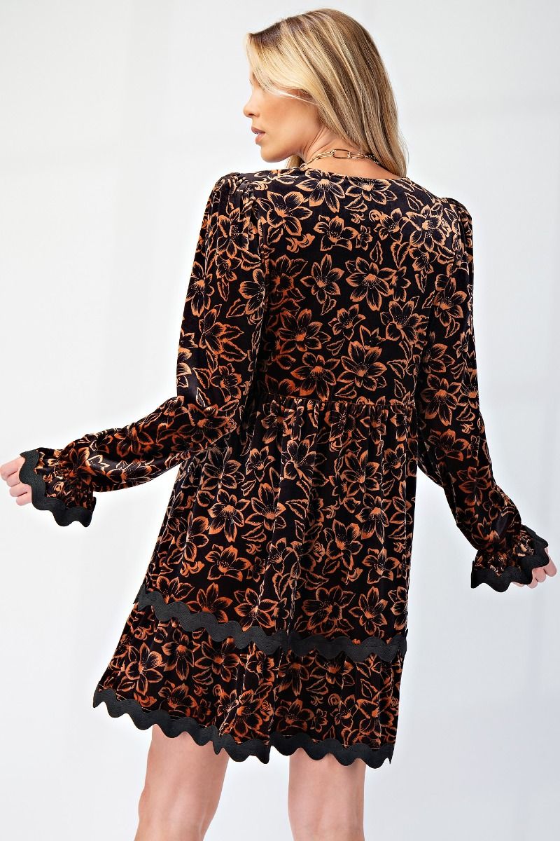 Floral Velvet Dress