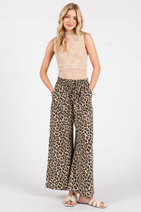 Wide Leg Leopard Pants